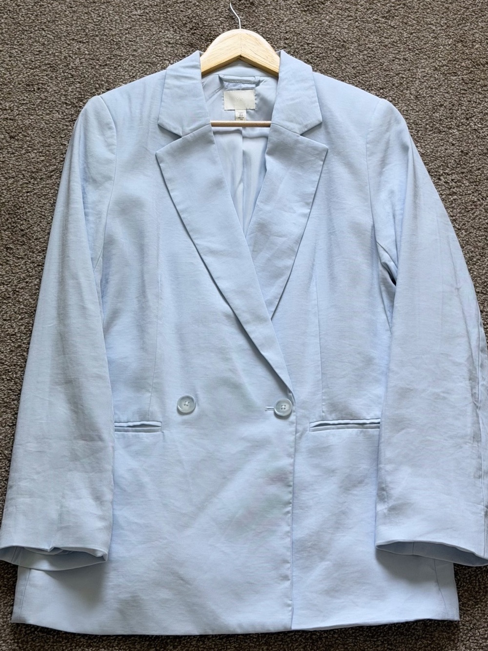 H&M Light Blue Double-Breasted Blazer
